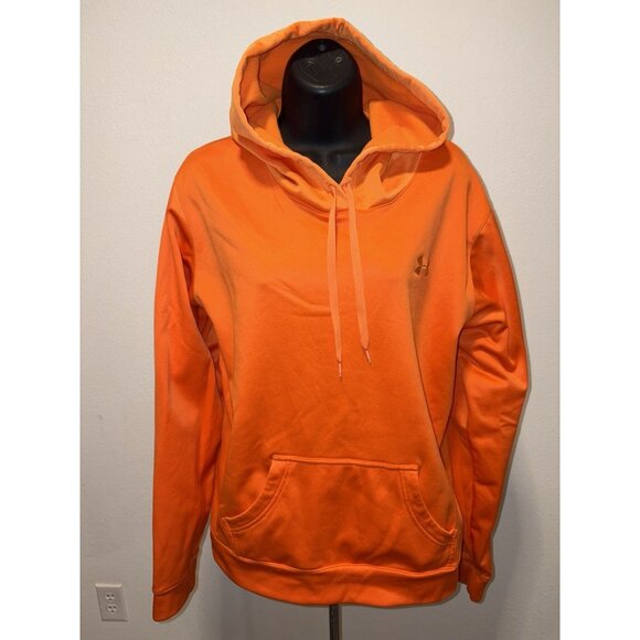 Under Armor Large Hoodie Pullover Orange Long Sleeve Sport - Picture 1 of 7
